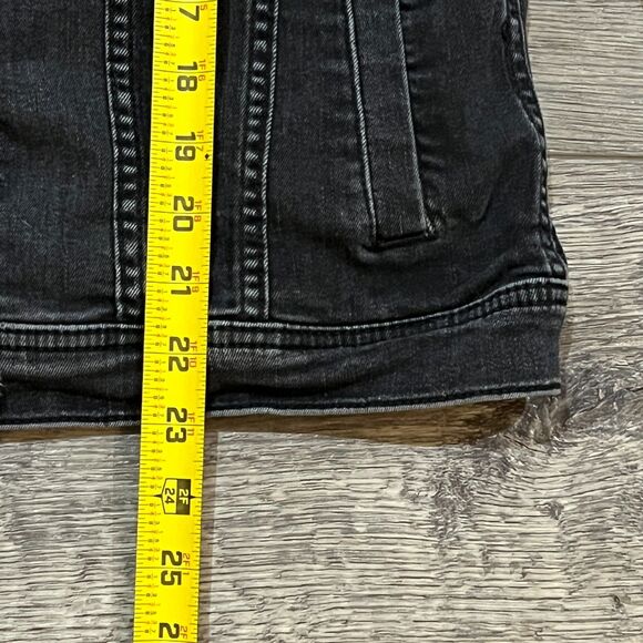 Vintage Y2K Abercrombie Kids Black Denim Jacket Youth Size 15/16 Fits Women's XS - Picture 8 of 8